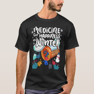 Medicine voor geluk in winterkat-gummies-eter t-shirt