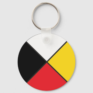 Medicine Wheel Button Sleutelhanger