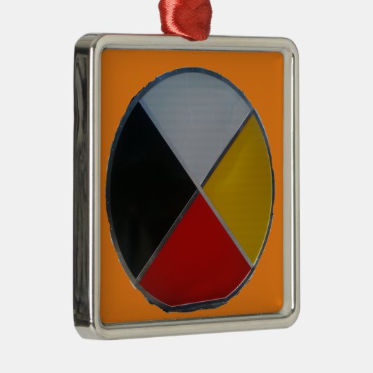 Medicine Wheel Ceramic Square Ornament (Rechts)