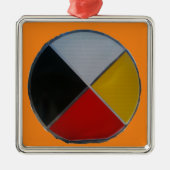 Medicine Wheel Ceramic Square Ornament (Voorkant)