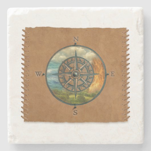 Medicine Wheel - Coaster Stenen Onderzetter (Voorkant)