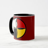 Medicine Wheel Cross Native American Coffee Mug Mok (Voorkant links)