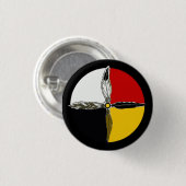 Medicine Wheel Cross Native Amerikaanse Button Pin (Voorkant /achterkant)