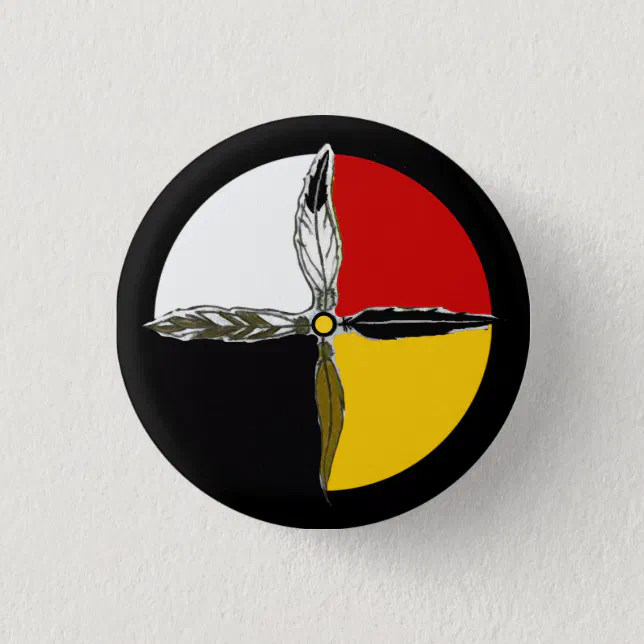 Medicine Wheel Cross Native Amerikaanse Button Pin | Zazzle.nl