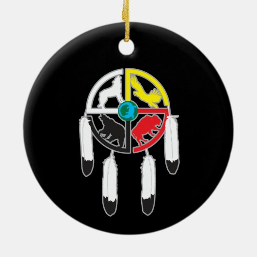 Medicine Wheel Keramisch Ornament (Achterkant)
