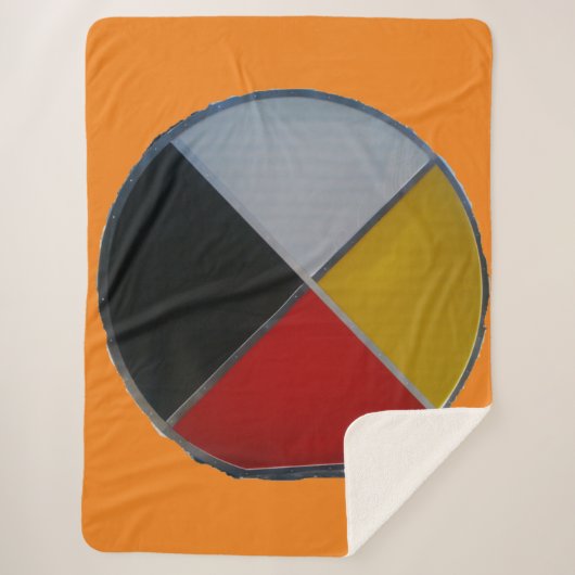 Medicine Wheel Large Sherpa Blanket Sherpa Deken (Voorkant)