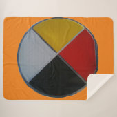 Medicine Wheel Large Sherpa Blanket Sherpa Deken (Voorkant (horizontaal))