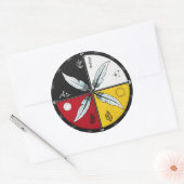 Medicine Wheel Mandala Rond Inheems Ronde Sticker (Envelop)