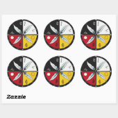 Medicine Wheel Mandala Rond Inheems Ronde Sticker (Vel)