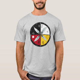 Medicine Wheel Mandala Rond Inheems T-shirt