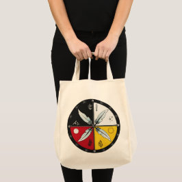 Medicine Wheel Mandala Rond Inheems Tote Bag