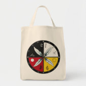 Medicine Wheel Mandala Rond Inheems Tote Bag (Voorkant)