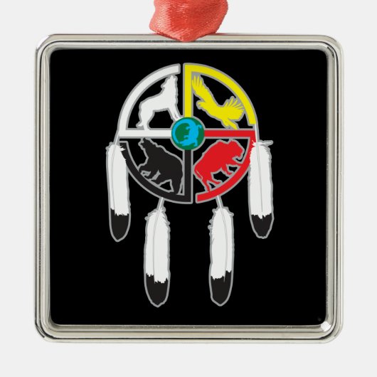Medicine Wheel Metalen Ornament (Voorkant)