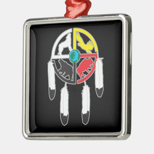 Medicine Wheel Metalen Ornament (Links)