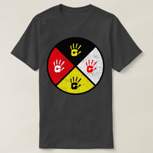 medicine wheel Red Hand T-shirt (Design voorkant)