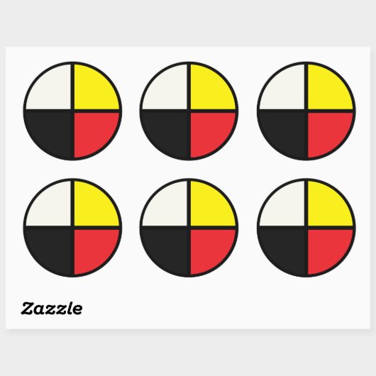 Medicine Wheel Ronde Sticker (Vel)