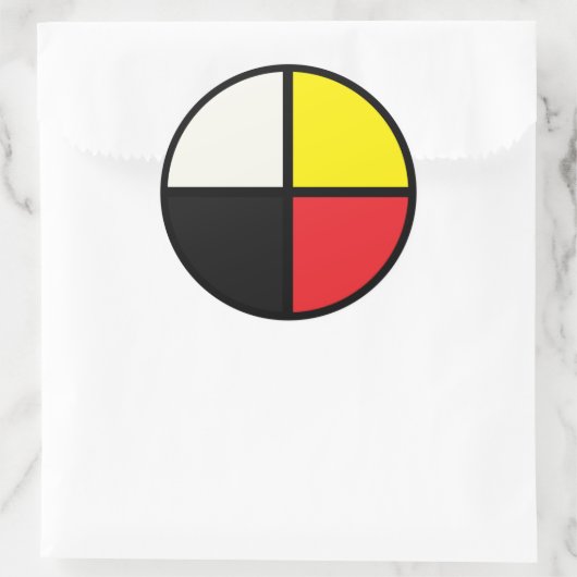 Medicine Wheel Ronde Sticker (Tas)