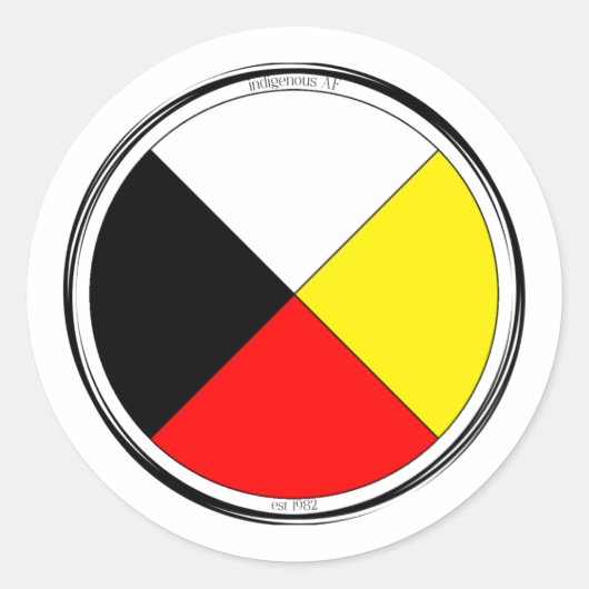 Medicine Wheel Ronde Sticker (Voorkant)