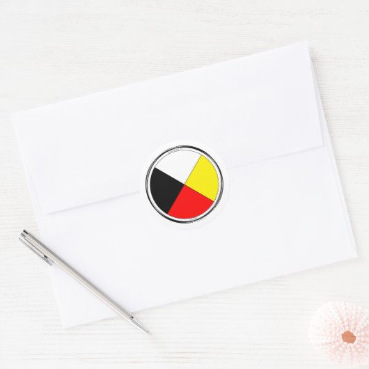 Medicine Wheel Ronde Sticker (Envelop)