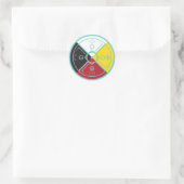 Medicine Wheel Sacred Hoop Ronde Sticker (Tas)