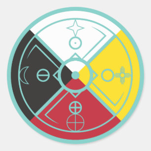 Medicine Wheel Sacred Hoop Ronde Sticker