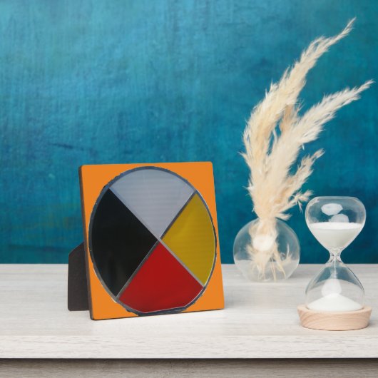 Medicine Wheel Tabletop Plaque met Easel Fotoplaat (Insitu)