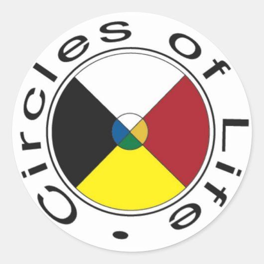 Medicine Wheel - vier seizoenen Ronde Sticker (Voorkant)