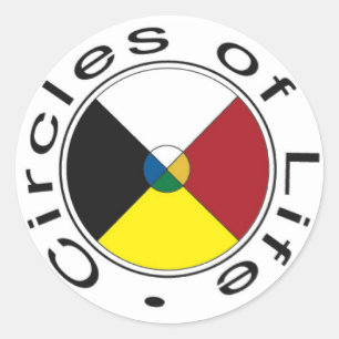 Medicine Wheel - vier seizoenen Ronde Sticker