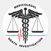 Medicolegal Death Investigation Ronde Sticker (Voorkant)