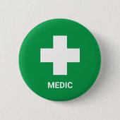 MEDICUS & Eerste Hulp, Kruis, Ambulance, Dokter Ronde Button 5,7 Cm (Voorkant)
