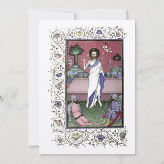 Medieval 1439 Herurrectie van Christus Pasen Feestdagenkaart (Voorkant)