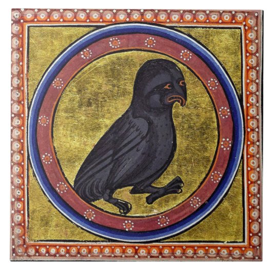 Medieval Aberdeen Bestiary Owl Tegeltje (Voorkant)