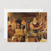 Medieval alchemist op het werk briefkaart (Voorkant / Achterkant)