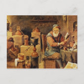 Medieval alchemist op het werk briefkaart (Voorkant)