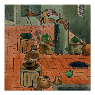 Medieval Alchemy Laboratory Poster