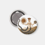Medieval Alchemy Symbol - Merman met Sun en Moon Magneet (Voorkant / Achterkant)