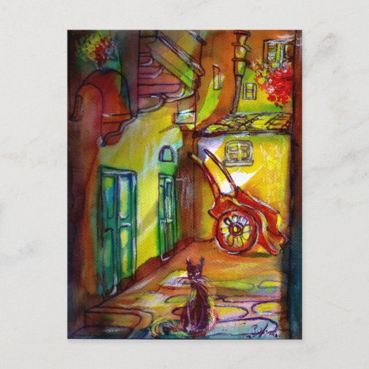 MEDIEVAL ALLEEN BIJ NACHT IN FLORENCE BRIEFKAART (Voorkant)