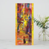 MEDIEVAL ALLEEN BIJ NACHT IN FLORENCE, rood geel (Staand voorkant)