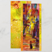 MEDIEVAL ALLEEN BIJ NACHT IN FLORENCE, rood geel (Voorkant / Achterkant)