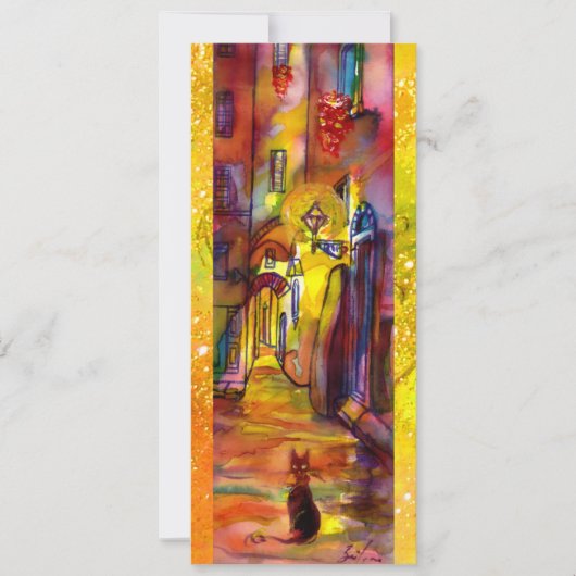 MEDIEVAL ALLEEN BIJ NACHT IN FLORENCE, rood geel (Voorkant)