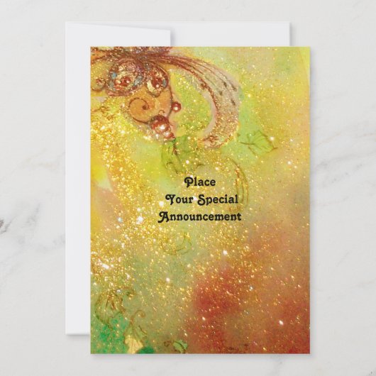 MEDIEVAL ALLEEN BIJ NACHT IN FLORENCE, rood geel Kaart (Achterkant)