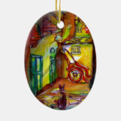 MEDIEVAL ALLEYS BIJ NACHT IN FLORENCE KERAMISCH ORNAMENT (Achterkant)