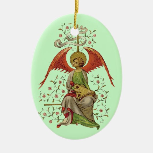 Medieval Angel Keramisch Ornament (Voorkant)