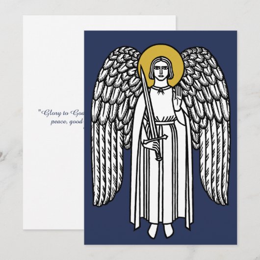 Medieval Angel Kerstmis Feestdagenkaart (Voorkant / Achterkant)