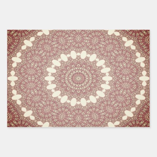 Medieval Arabesque Style Symmetrische Patroonval Inpakpapier Vel (Voorkant)