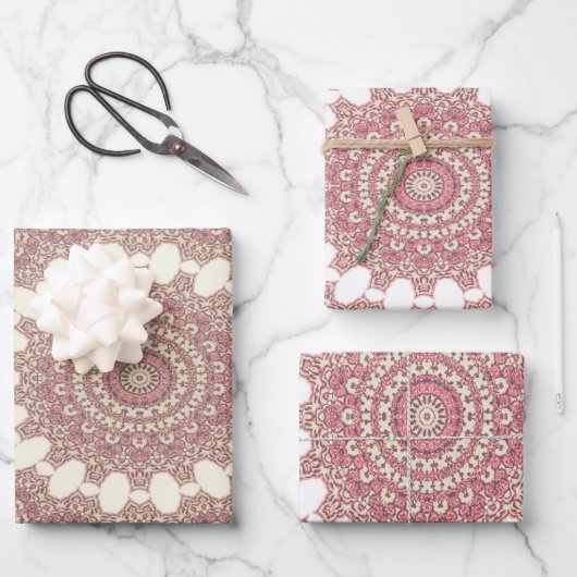 Medieval Arabesque Style Symmetrische Patroonval Inpakpapier Vel (Voorkant)