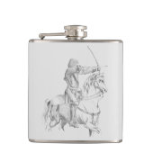 Medieval archer on horseback heupfles (Voorkant)