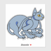 Medieval Art Celtic Knot Blue Cat Sticker (Vel)