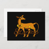 Medieval Art Celtic Knot Brown Deer Briefkaart (Voorkant / Achterkant)
