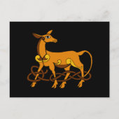 Medieval Art Celtic Knot Brown Deer Briefkaart (Voorkant)